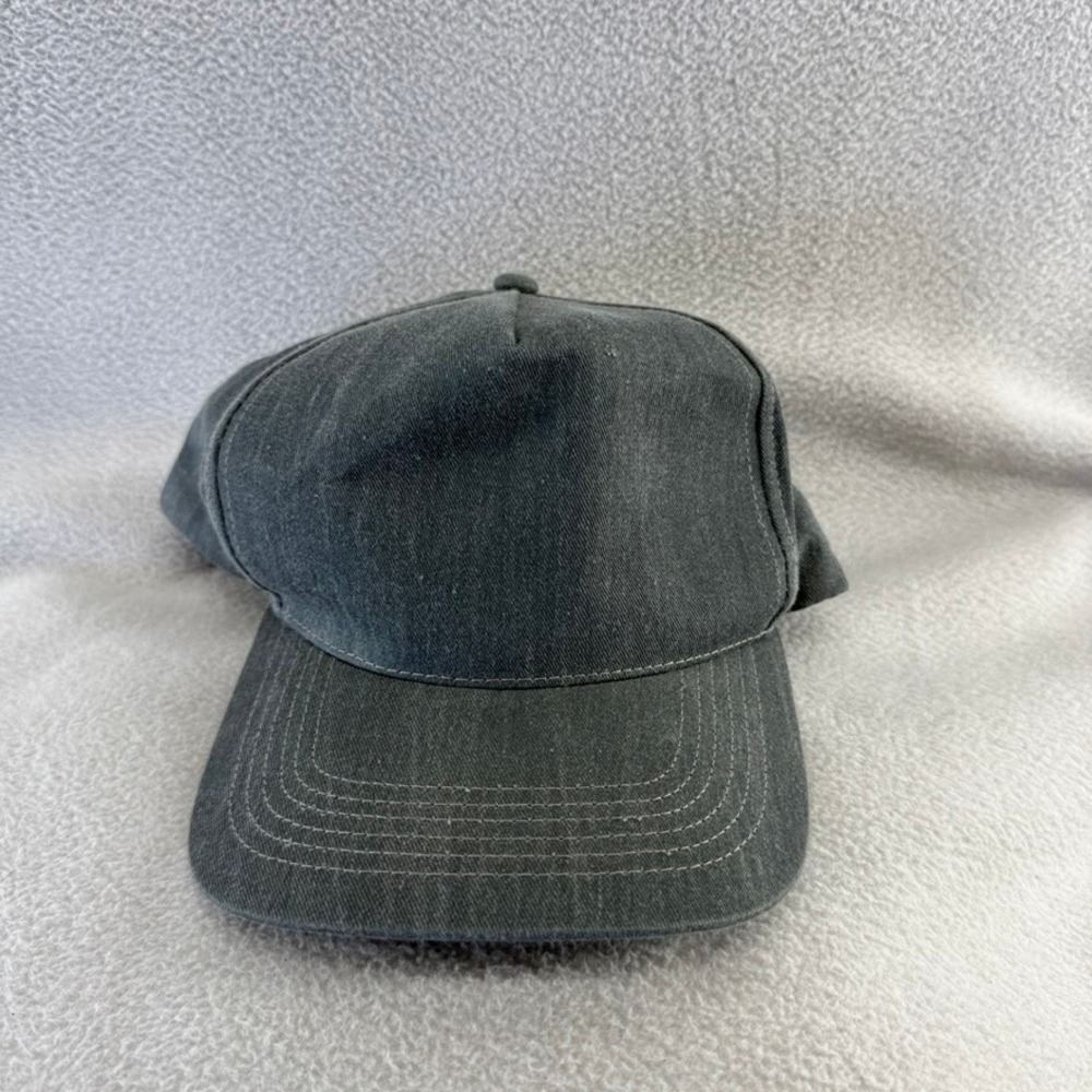 Vintage Blank Trucker Hat Adjustable One Size Strapback Made In USA Canvas 90s